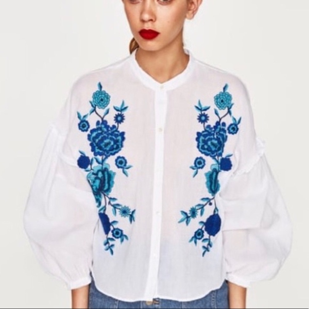 ZARA Embroidered Blouse
